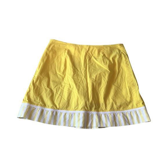 Lilly Pulitzer Sz 6 Sunshine Yellow Pleated Skort Preppy Striped Summer Cotton - Picture 4 of 4